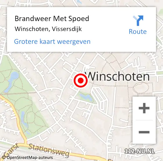 Locatie op kaart van de 112 melding: Brandweer Met Spoed Naar Winschoten, Vissersdijk op 21 september 2024 05:54