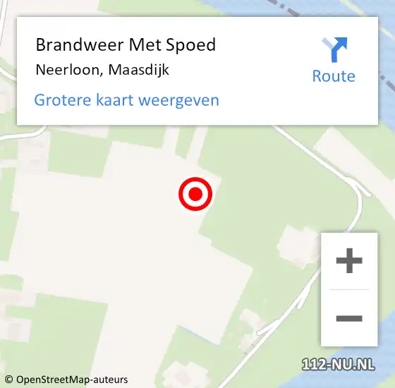 Locatie op kaart van de 112 melding: Brandweer Met Spoed Naar Neerloon, Maasdijk op 21 september 2024 06:33