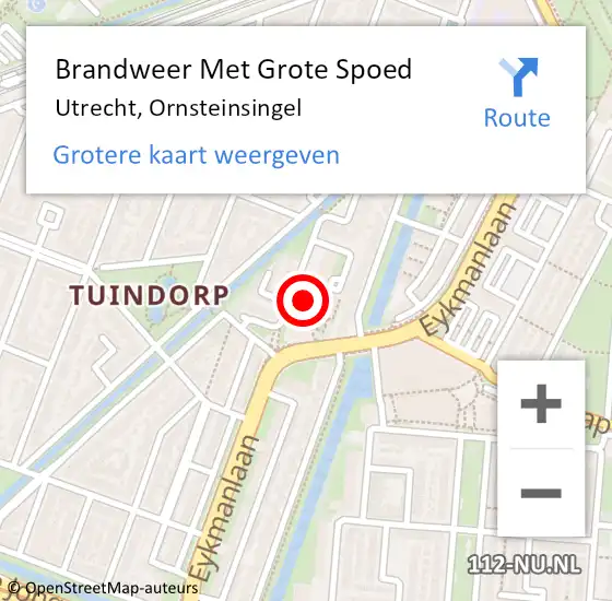 Locatie op kaart van de 112 melding: Brandweer Met Grote Spoed Naar Utrecht, Ornsteinsingel op 21 september 2024 09:40