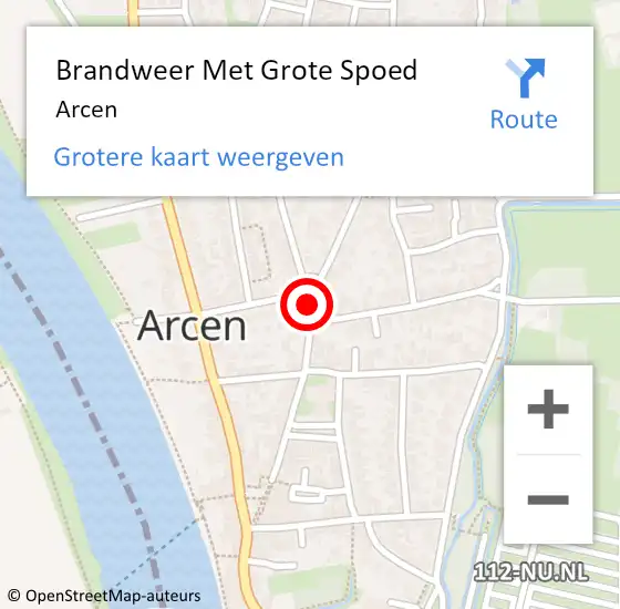 Locatie op kaart van de 112 melding: Brandweer Met Grote Spoed Naar Arcen op 21 september 2024 10:02