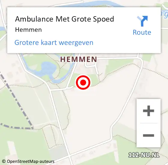 Locatie op kaart van de 112 melding: Ambulance Met Grote Spoed Naar Hemmen op 21 september 2024 10:28