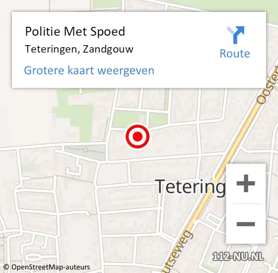 Locatie op kaart van de 112 melding: Politie Met Spoed Naar Teteringen, Zandgouw op 21 september 2024 10:38