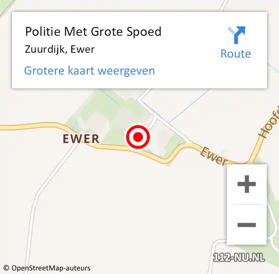 Locatie op kaart van de 112 melding: Politie Met Grote Spoed Naar Zuurdijk, Ewer op 21 september 2024 11:00