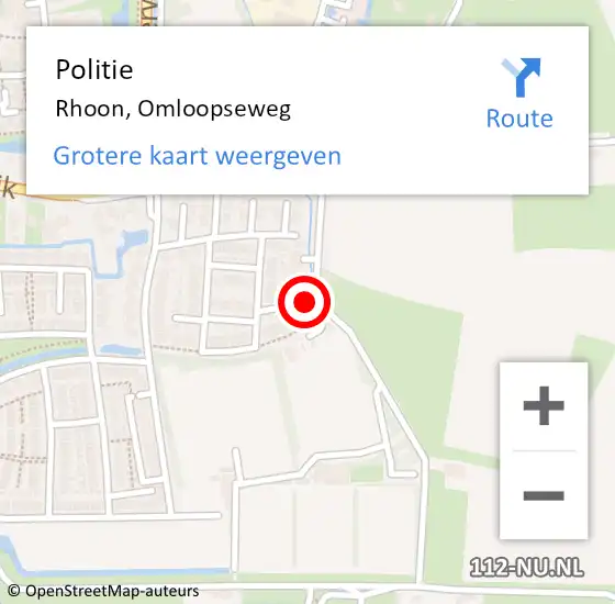 Locatie op kaart van de 112 melding: Politie Rhoon, Omloopseweg op 21 september 2024 11:47