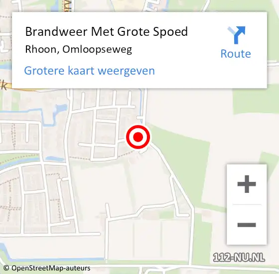 Locatie op kaart van de 112 melding: Brandweer Met Grote Spoed Naar Rhoon, Omloopseweg op 21 september 2024 11:47