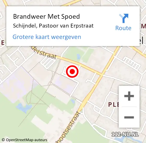 Locatie op kaart van de 112 melding: Brandweer Met Spoed Naar Schijndel, Pastoor van Erpstraat op 21 september 2024 11:54