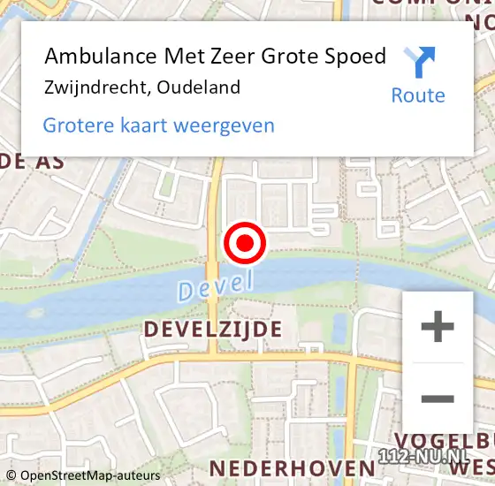 Locatie op kaart van de 112 melding: Ambulance Met Zeer Grote Spoed Naar Zwijndrecht, Oudeland op 21 september 2024 12:07