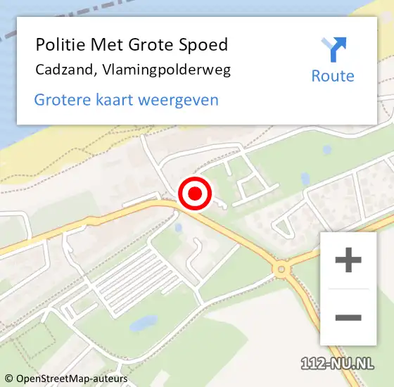 Locatie op kaart van de 112 melding: Politie Met Grote Spoed Naar Cadzand, Vlamingpolderweg op 21 september 2024 12:39