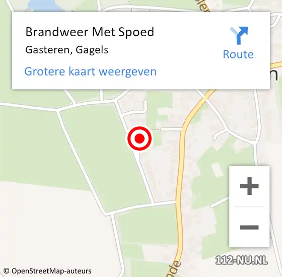 Locatie op kaart van de 112 melding: Brandweer Met Spoed Naar Gasteren, Gagels op 21 september 2024 12:48