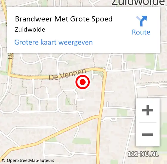 Locatie op kaart van de 112 melding: Brandweer Met Grote Spoed Naar Zuidwolde op 21 september 2024 12:51