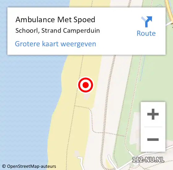 Locatie op kaart van de 112 melding: Ambulance Met Spoed Naar Schoorl, Strand Camperduin op 21 september 2024 12:52