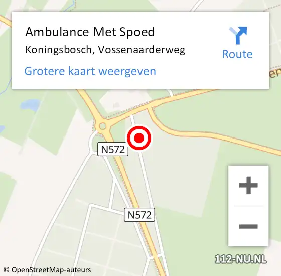 Locatie op kaart van de 112 melding: Ambulance Met Spoed Naar Koningsbosch, Vossenaarderweg op 21 september 2024 13:02