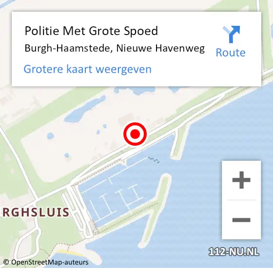 Locatie op kaart van de 112 melding: Politie Met Grote Spoed Naar Burgh-Haamstede, Nieuwe Havenweg op 21 september 2024 13:21