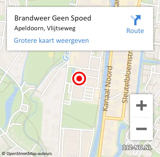 Locatie op kaart van de 112 melding: Brandweer Geen Spoed Naar Apeldoorn, Vlijtseweg op 21 september 2024 13:30