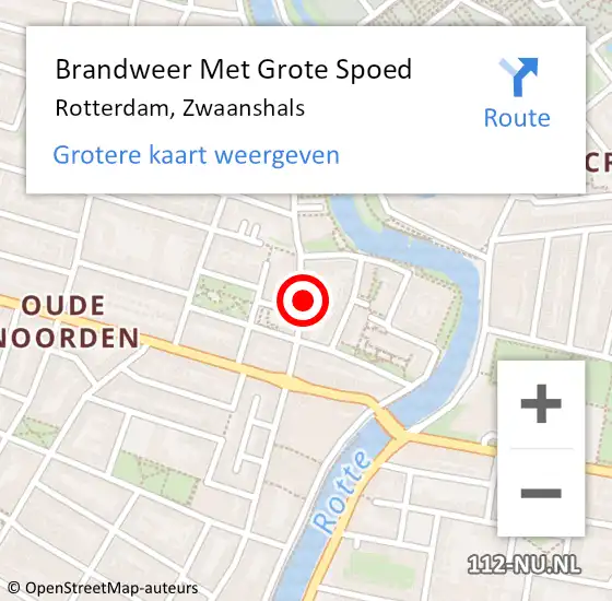 Locatie op kaart van de 112 melding: Brandweer Met Grote Spoed Naar Rotterdam, Zwaanshals op 21 september 2024 13:42