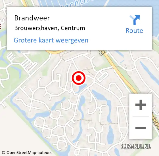 Locatie op kaart van de 112 melding: Brandweer Brouwershaven, Centrum op 21 september 2024 13:49