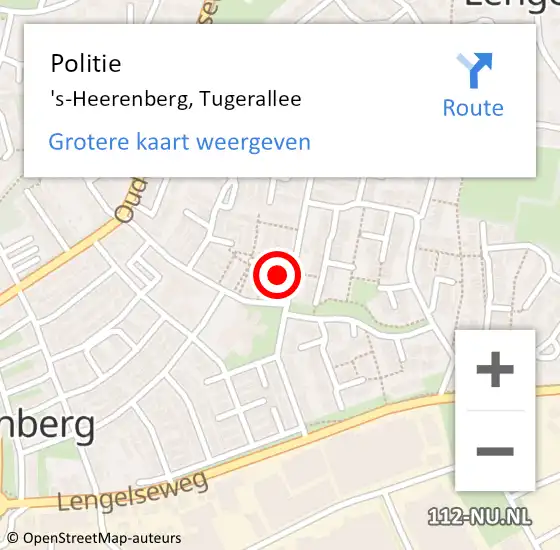 Locatie op kaart van de 112 melding: Politie 's-Heerenberg, Tugerallee op 21 september 2024 13:52