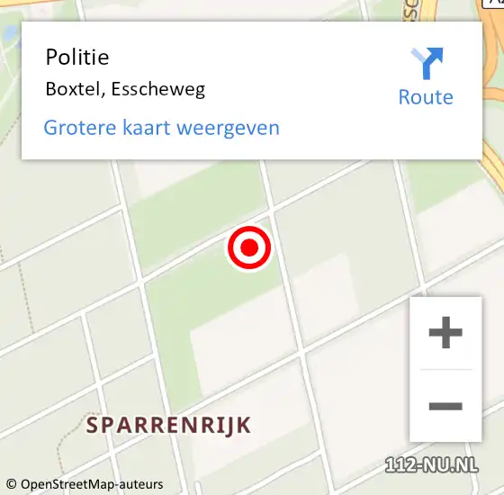 Locatie op kaart van de 112 melding: Politie Boxtel, Esscheweg op 21 september 2024 13:58