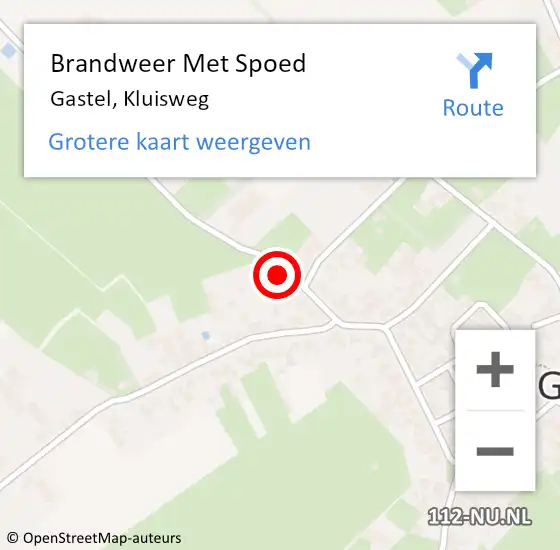 Locatie op kaart van de 112 melding: Brandweer Met Spoed Naar Gastel, Kluisweg op 21 september 2024 14:00