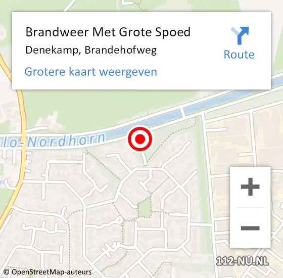 Locatie op kaart van de 112 melding: Brandweer Met Grote Spoed Naar Denekamp, Brandehofweg op 21 september 2024 14:28