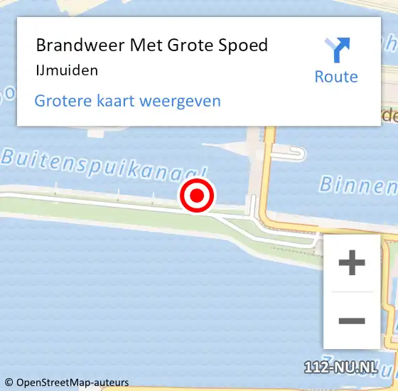 Locatie op kaart van de 112 melding: Brandweer Met Grote Spoed Naar IJmuiden op 21 september 2024 14:52