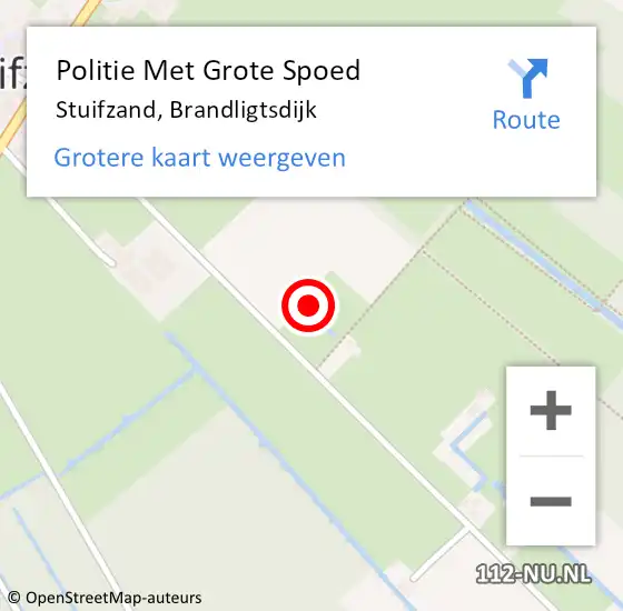 Locatie op kaart van de 112 melding: Politie Met Grote Spoed Naar Stuifzand, Brandligtsdijk op 21 september 2024 15:04