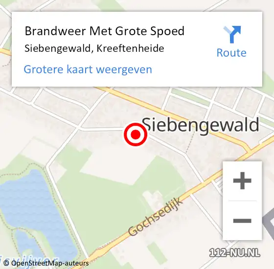 Locatie op kaart van de 112 melding: Brandweer Met Grote Spoed Naar Siebengewald, Kreeftenheide op 21 september 2024 15:17