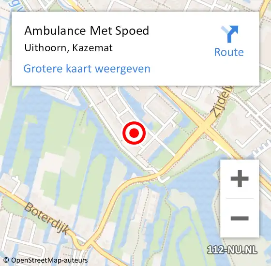 Locatie op kaart van de 112 melding: Ambulance Met Spoed Naar Uithoorn, Kazemat op 21 september 2024 15:53