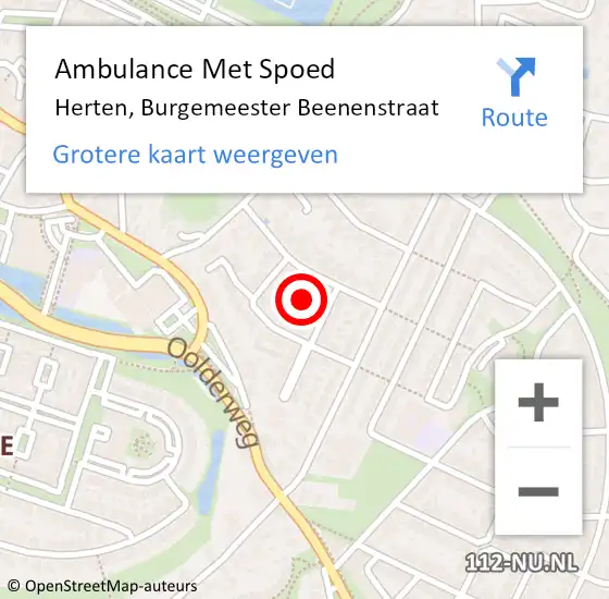 Locatie op kaart van de 112 melding: Ambulance Met Spoed Naar Herten, Burgemeester Beenenstraat op 21 september 2024 15:59