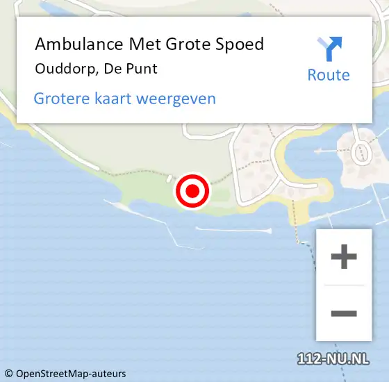 Locatie op kaart van de 112 melding: Ambulance Met Grote Spoed Naar Ouddorp, De Punt op 21 september 2024 16:01