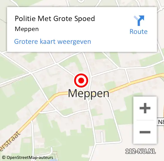 Locatie op kaart van de 112 melding: Politie Met Grote Spoed Naar Meppen op 21 september 2024 16:04