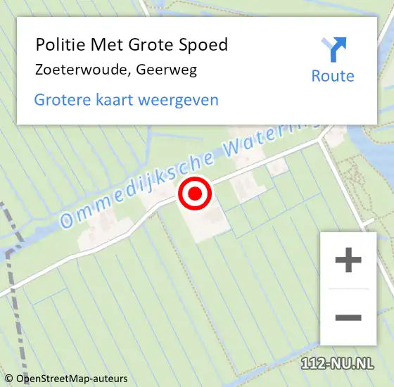 Locatie op kaart van de 112 melding: Politie Met Grote Spoed Naar Zoeterwoude, Geerweg op 21 september 2024 16:20