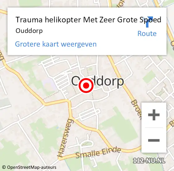 Locatie op kaart van de 112 melding: Trauma helikopter Met Zeer Grote Spoed Naar Ouddorp op 21 september 2024 16:45