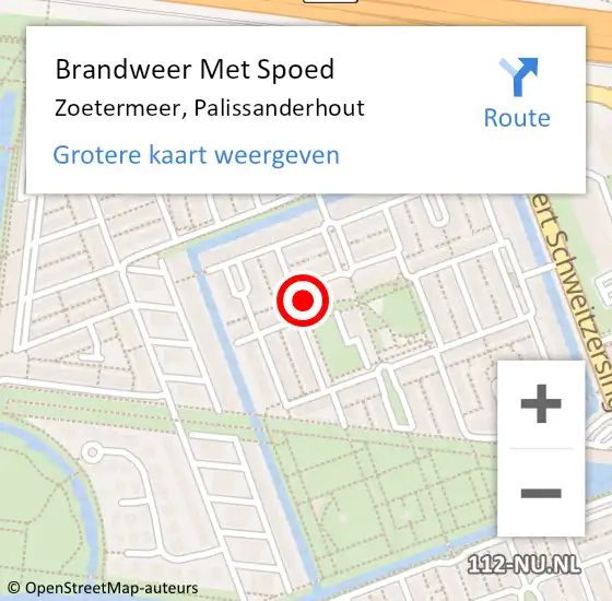 Locatie op kaart van de 112 melding: Brandweer Met Spoed Naar Zoetermeer, Palissanderhout op 21 september 2024 16:55