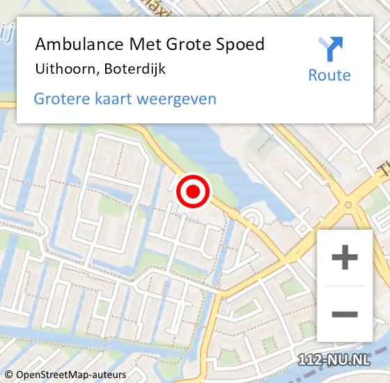 Locatie op kaart van de 112 melding: Ambulance Met Grote Spoed Naar Uithoorn, Boterdijk op 21 september 2024 16:57