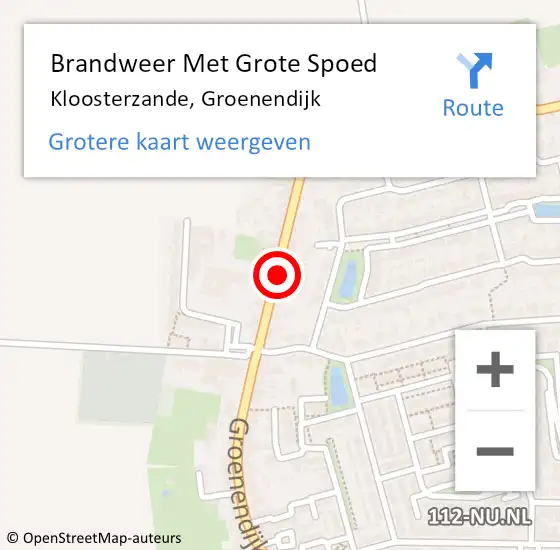 Locatie op kaart van de 112 melding: Brandweer Met Grote Spoed Naar Kloosterzande, Groenendijk op 21 september 2024 17:35