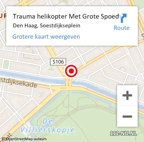 Locatie op kaart van de 112 melding: Trauma helikopter Met Grote Spoed Naar Den Haag, Soestdijkseplein op 21 september 2024 18:00