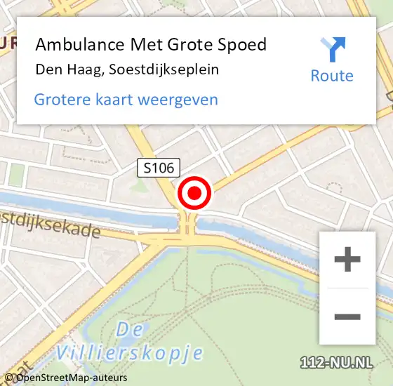 Locatie op kaart van de 112 melding: Ambulance Met Grote Spoed Naar Den Haag, Soestdijkseplein op 21 september 2024 18:00