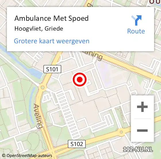 Locatie op kaart van de 112 melding: Ambulance Met Spoed Naar Hoogvliet, Griede op 21 september 2024 18:06