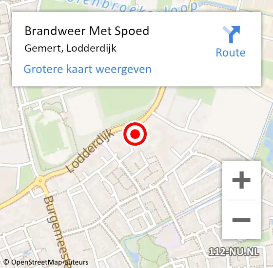 Locatie op kaart van de 112 melding: Brandweer Met Spoed Naar Gemert, Lodderdijk op 21 september 2024 18:08