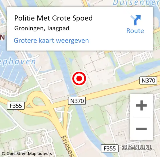 Locatie op kaart van de 112 melding: Politie Met Grote Spoed Naar Groningen, Jaagpad op 21 september 2024 18:25