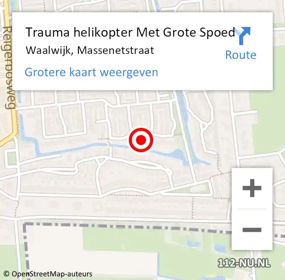 Locatie op kaart van de 112 melding: Trauma helikopter Met Grote Spoed Naar Waalwijk, Massenetstraat op 21 september 2024 18:46