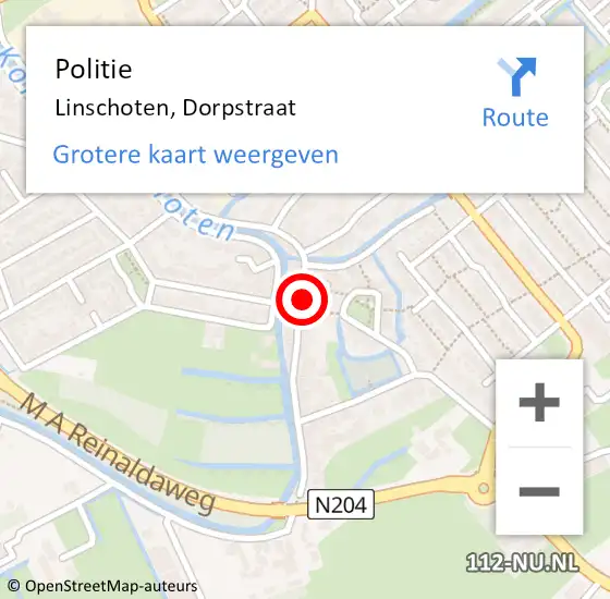 Locatie op kaart van de 112 melding: Politie Linschoten, Dorpstraat op 21 september 2024 18:49