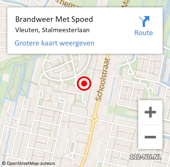 Locatie op kaart van de 112 melding: Brandweer Met Spoed Naar Vleuten, Stalmeesterlaan op 21 september 2024 19:09