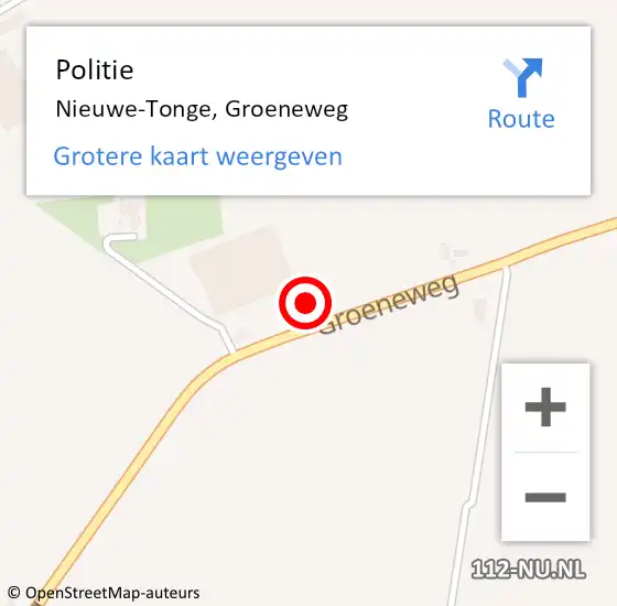 Locatie op kaart van de 112 melding: Politie Nieuwe-Tonge, Groeneweg op 21 september 2024 19:45