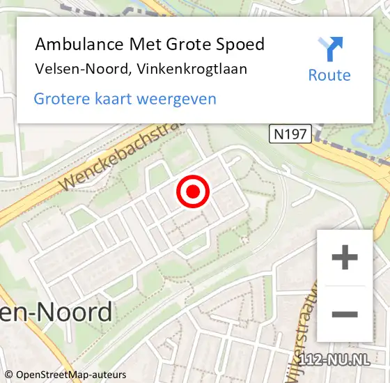 Locatie op kaart van de 112 melding: Ambulance Met Grote Spoed Naar Velsen-Noord, Vinkenkrogtlaan op 21 september 2024 20:08