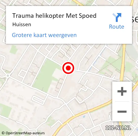 Locatie op kaart van de 112 melding: Trauma helikopter Met Spoed Naar Huissen op 21 september 2024 20:09