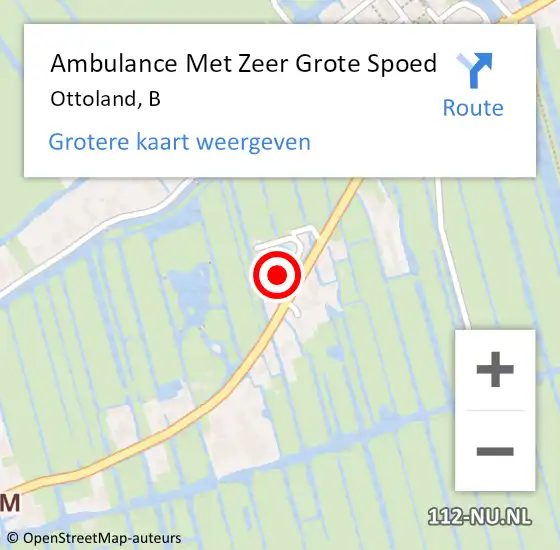 Locatie op kaart van de 112 melding: Ambulance Met Zeer Grote Spoed Naar Ottoland, B op 21 september 2024 20:49