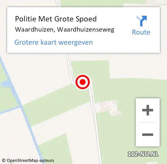 Locatie op kaart van de 112 melding: Politie Met Grote Spoed Naar Waardhuizen, Waardhuizenseweg op 21 september 2024 21:12