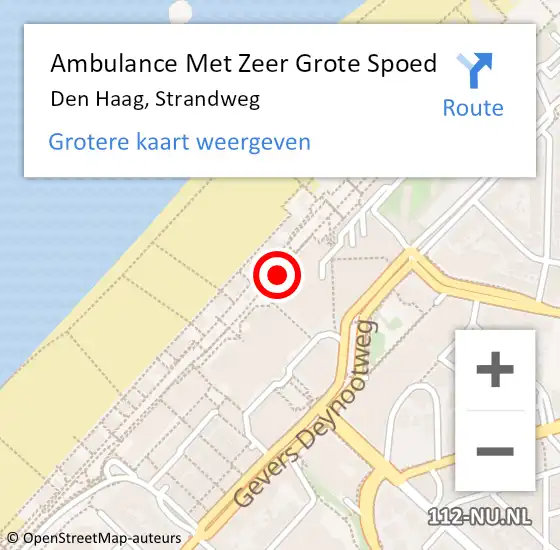 Locatie op kaart van de 112 melding: Ambulance Met Zeer Grote Spoed Naar Monster, Strandweg op 21 september 2024 22:13